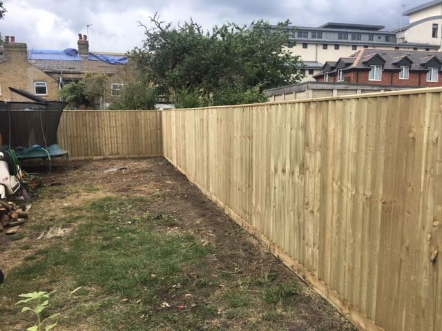 View of new close-board fencing in Headington